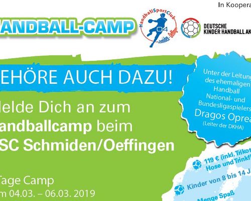 Jetzt anmelden zum Handball-Camp 2019!